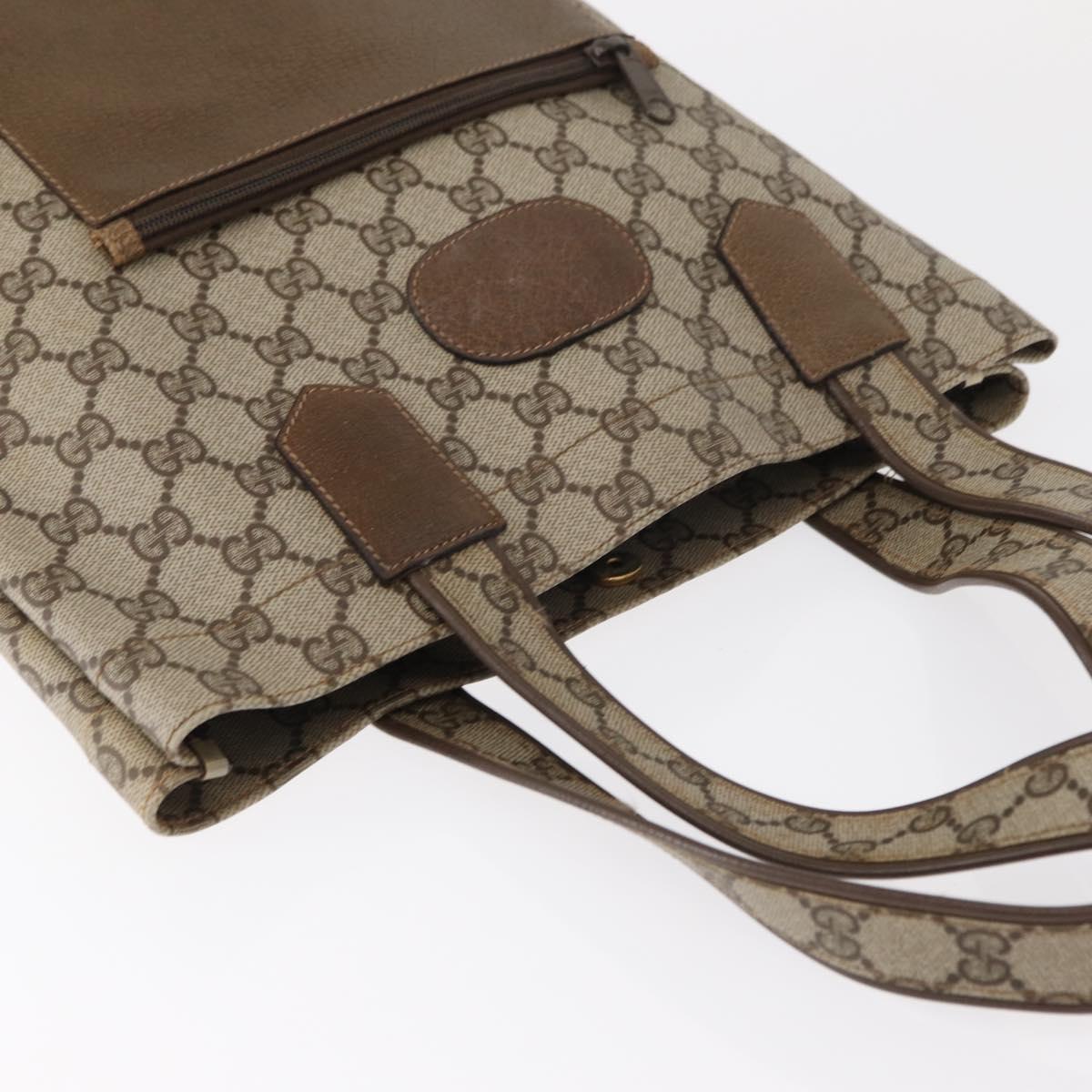 GUCCI GG Supreme Tote Bag PVC Beige 002 103 1301 Auth 154413