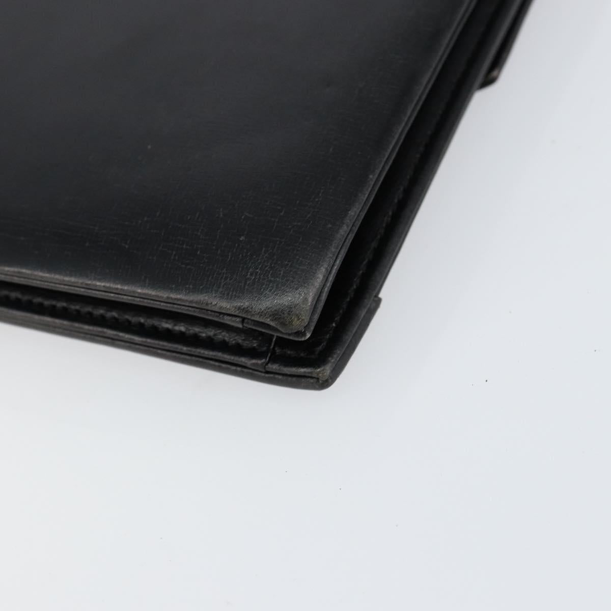 Christian Dior Shoulder Bag Leather Black gold Auth 154416