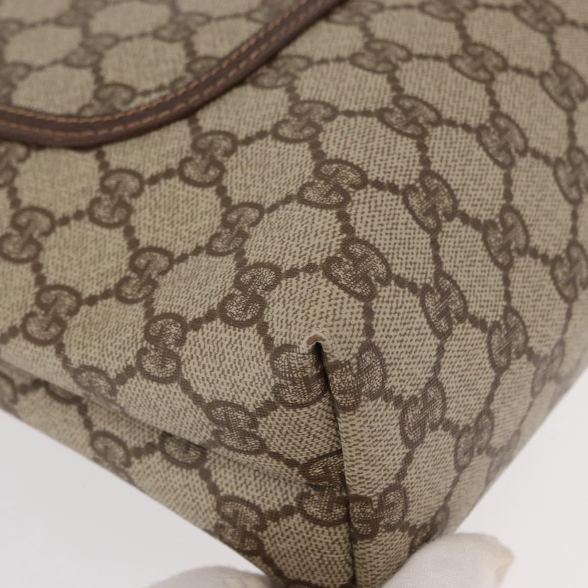 GUCCI GG Supreme Web Sherry Line Tote Bag PVC Beige Gold 002 58 6487 Auth 154419