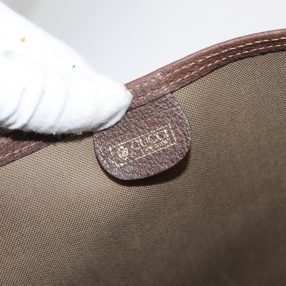 GUCCI GG Supreme Web Sherry Line Tote Bag PVC Beige Gold 002 58 6487 Auth 154419