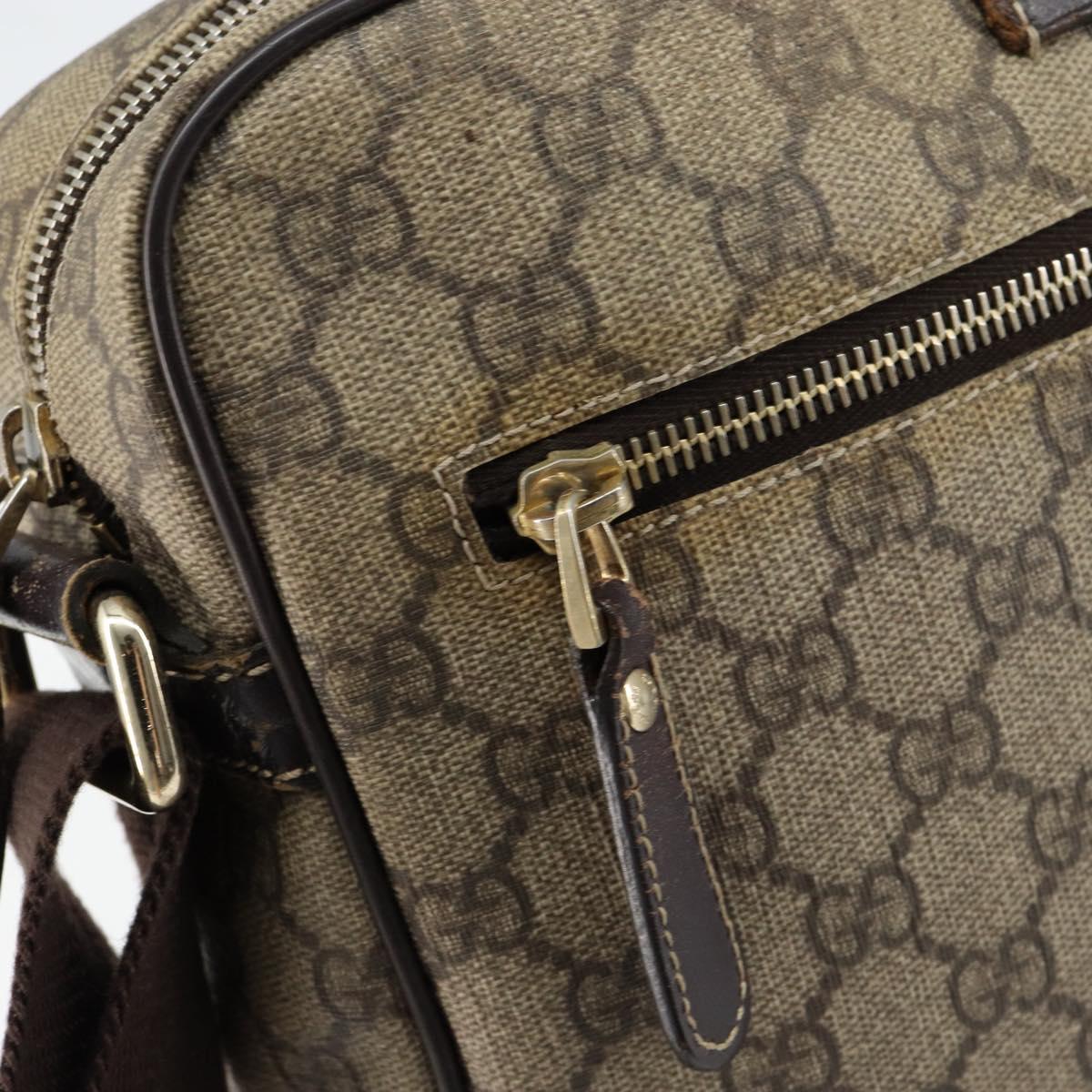 GUCCI GG Supreme Shoulder Bag PVC Beige Gold 201448 Auth 154420