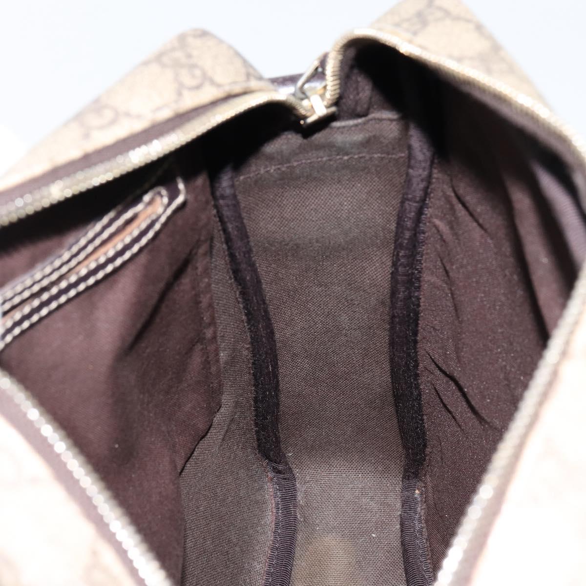 GUCCI GG Supreme Shoulder Bag PVC Beige Gold 201448 Auth 154420