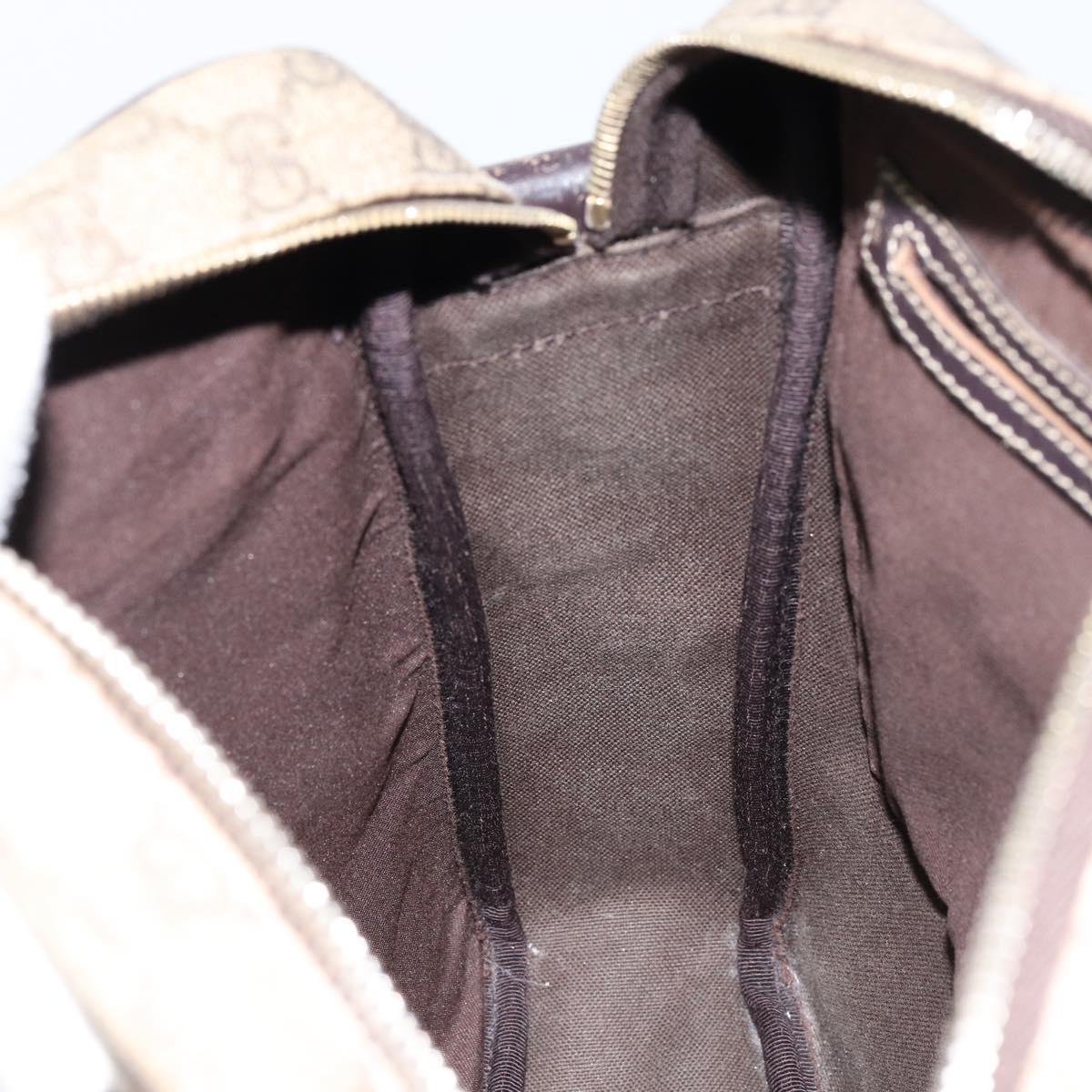 GUCCI GG Supreme Shoulder Bag PVC Beige Gold 201448 Auth 154420