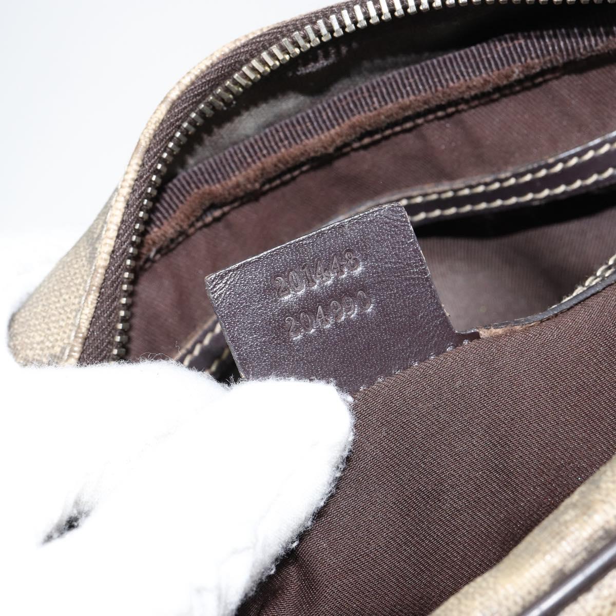 GUCCI GG Supreme Shoulder Bag PVC Beige Gold 201448 Auth 154420