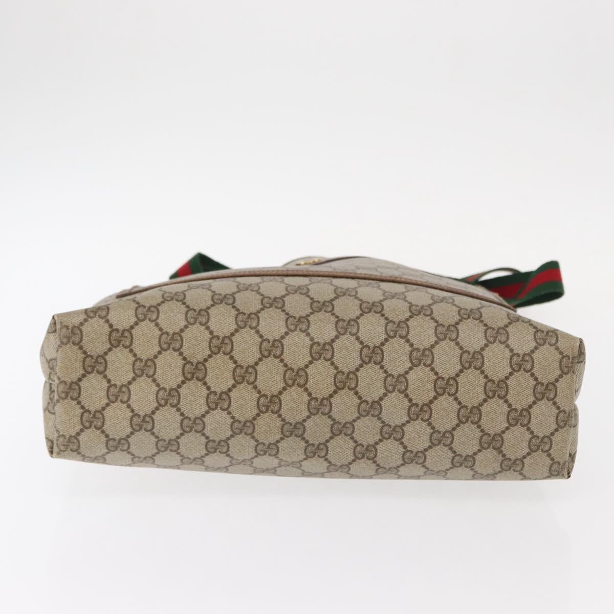 GUCCI GG Supreme Web Sherry Line Tote Bag PVC Beige Gold 39 02 003 Auth 154421