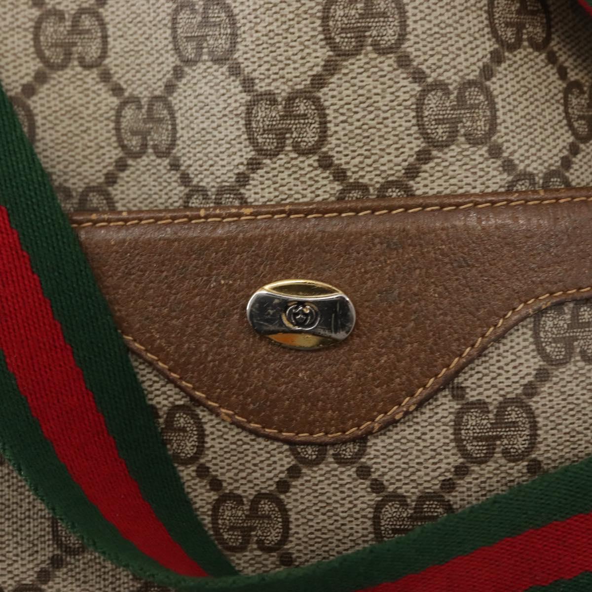 GUCCI GG Supreme Web Sherry Line Tote Bag PVC Beige Gold 39 02 003 Auth 154421