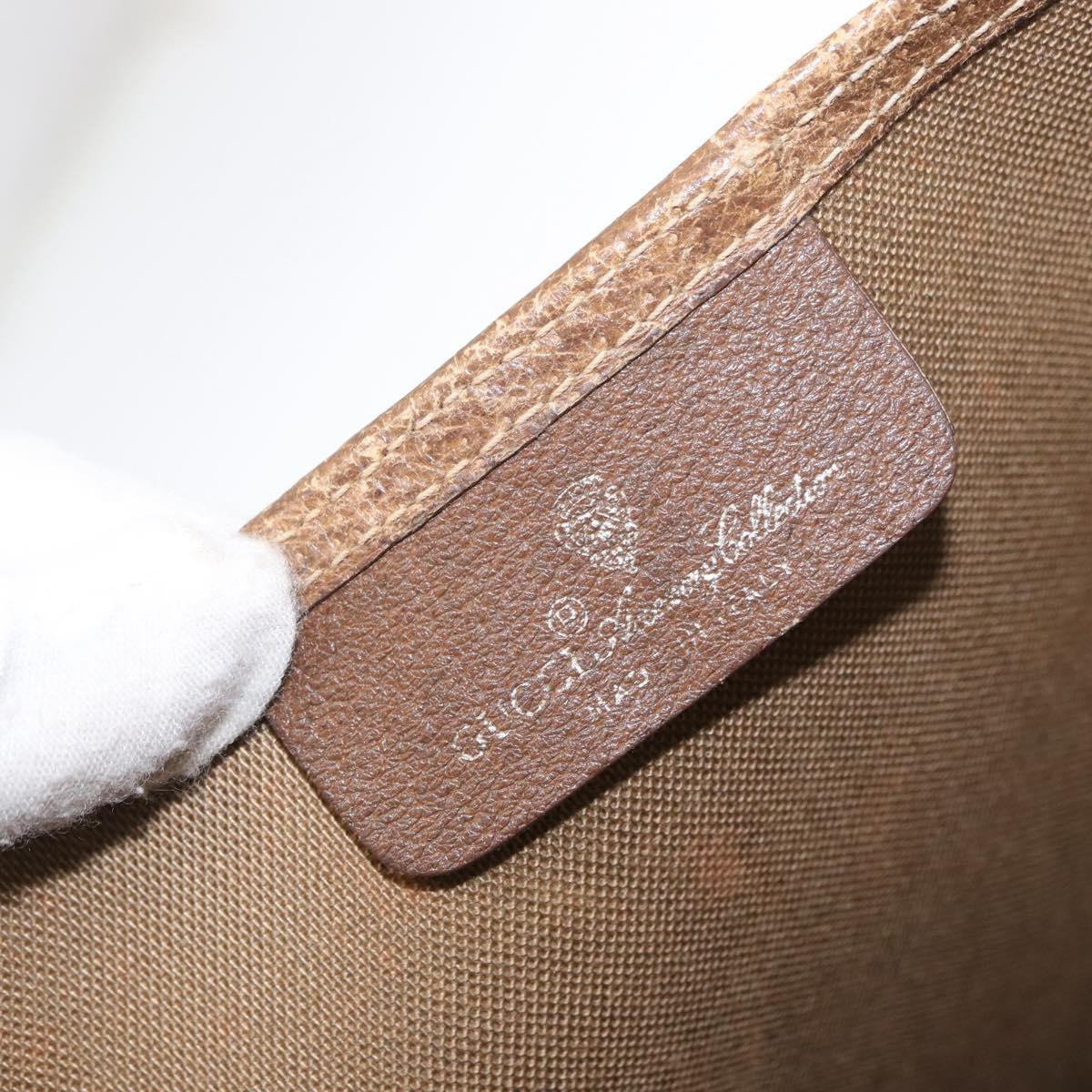 GUCCI GG Supreme Web Sherry Line Tote Bag PVC Beige Gold 39 02 003 Auth 154421