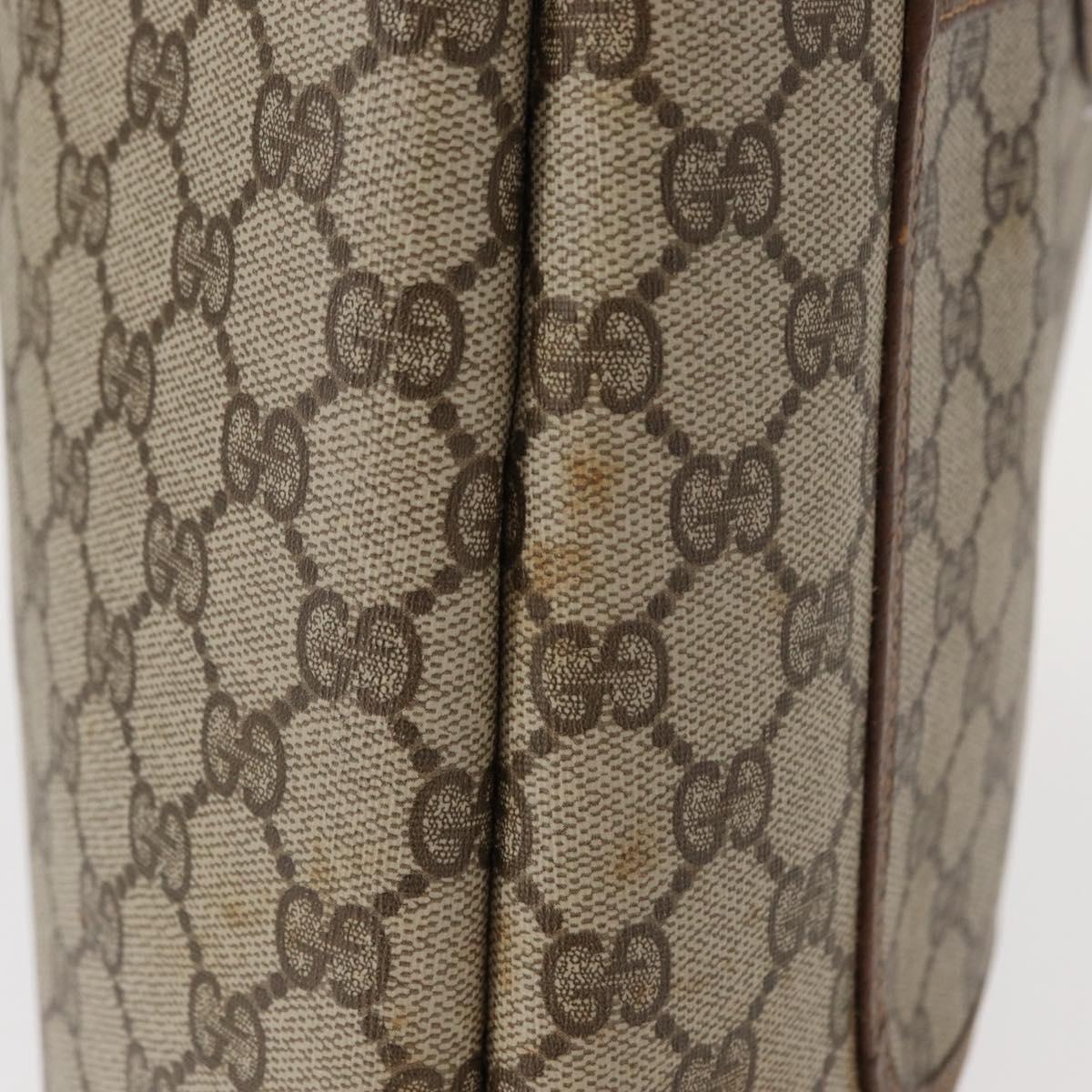 GUCCI GG Supreme Web Sherry Line Tote Bag PVC Beige Gold 39 02 003 Auth 154421