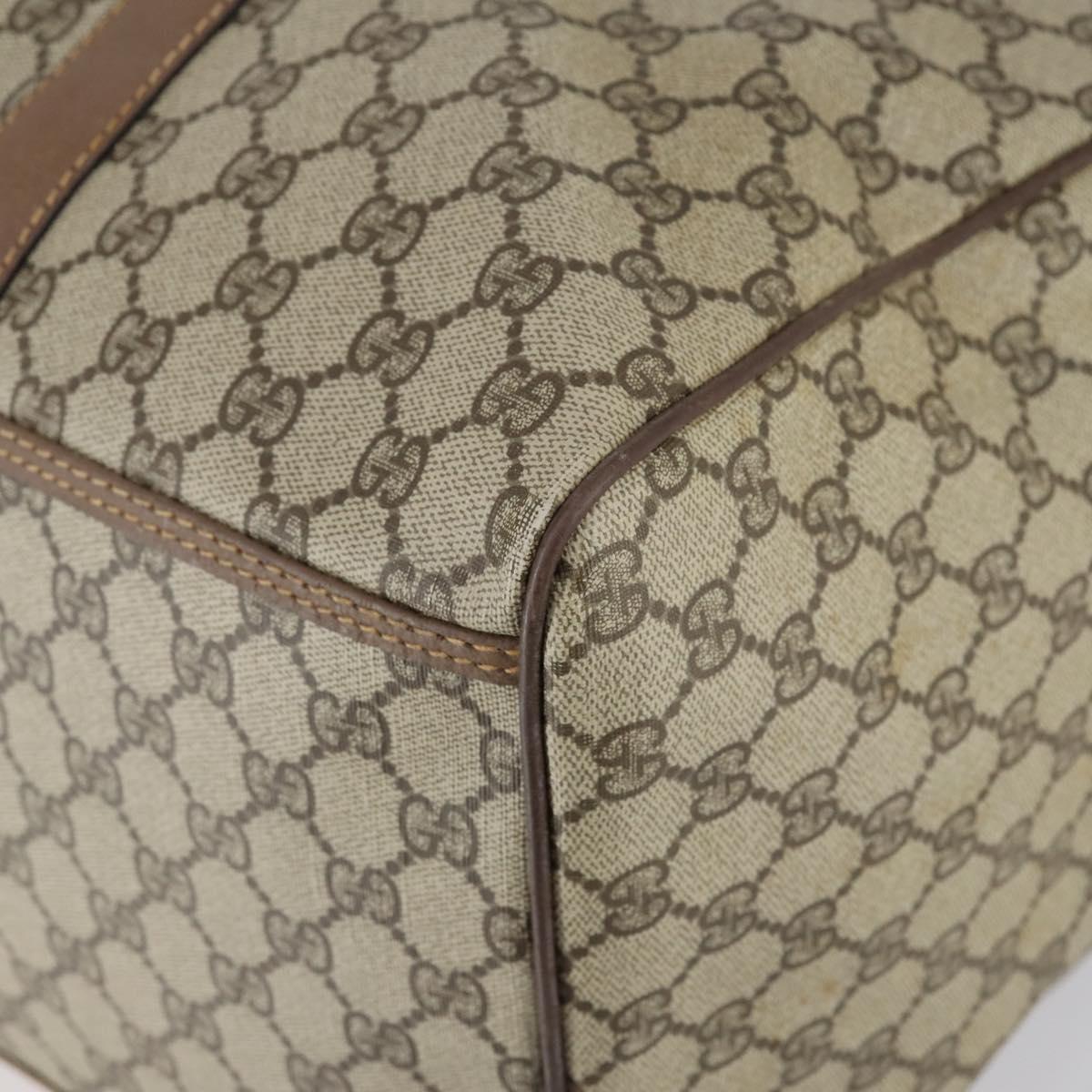 GUCCI GG Supreme Boston Bag PVC Leather 2way Beige Gold 012 14 6081 Auth 154424