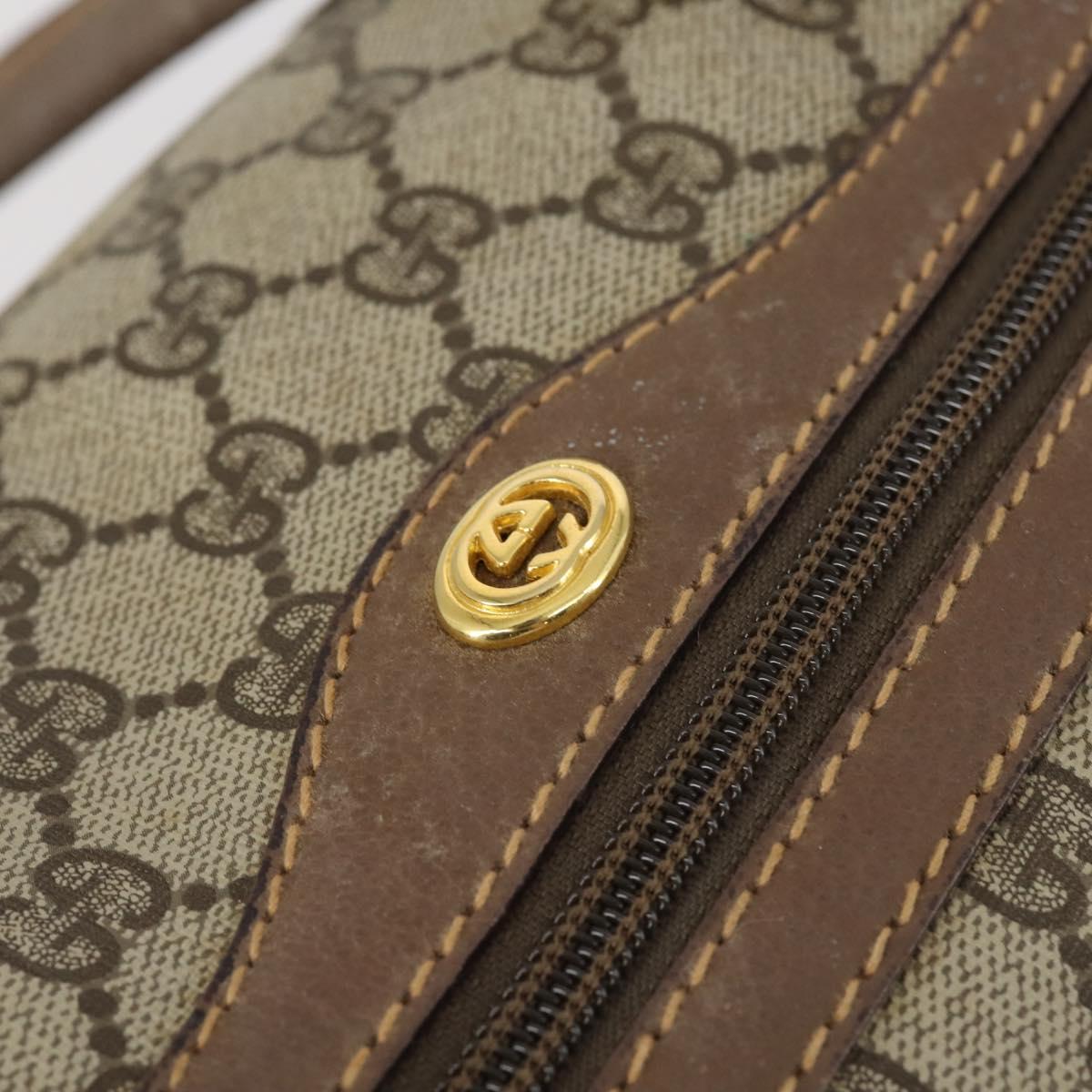 GUCCI GG Supreme Boston Bag PVC Leather 2way Beige Gold 012 14 6081 Auth 154424