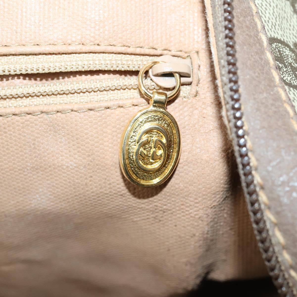 GUCCI GG Supreme Boston Bag PVC Leather 2way Beige Gold 012 14 6081 Auth 154424