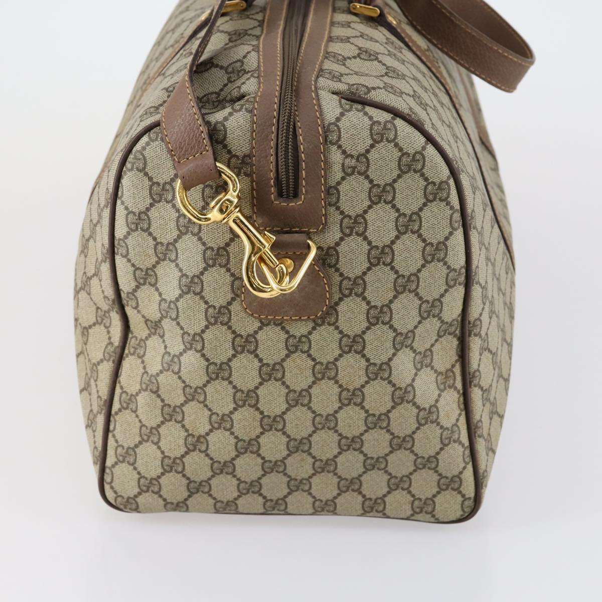 GUCCI GG Supreme Boston Bag PVC Leather 2way Beige Gold 012 14 6081 Auth 154424