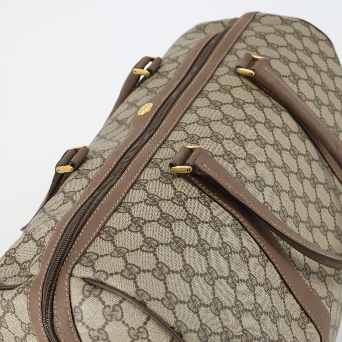 GUCCI GG Supreme Boston Bag PVC Leather 2way Beige Gold 012 14 6081 Auth 154424