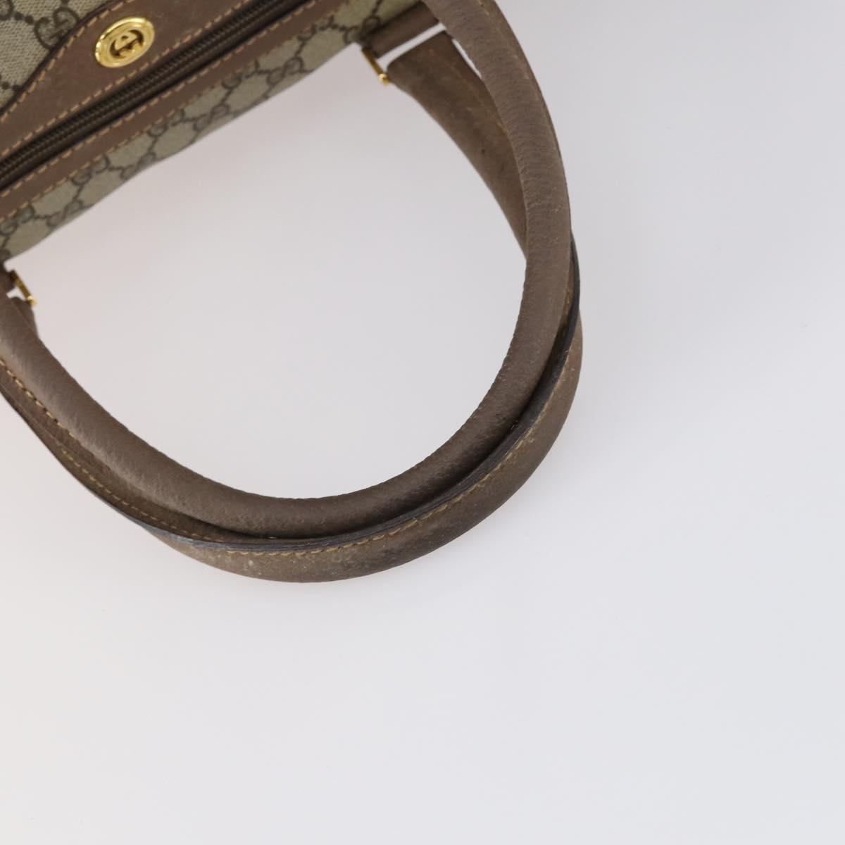 GUCCI GG Supreme Boston Bag PVC Leather 2way Beige Gold 012 14 6081 Auth 154424