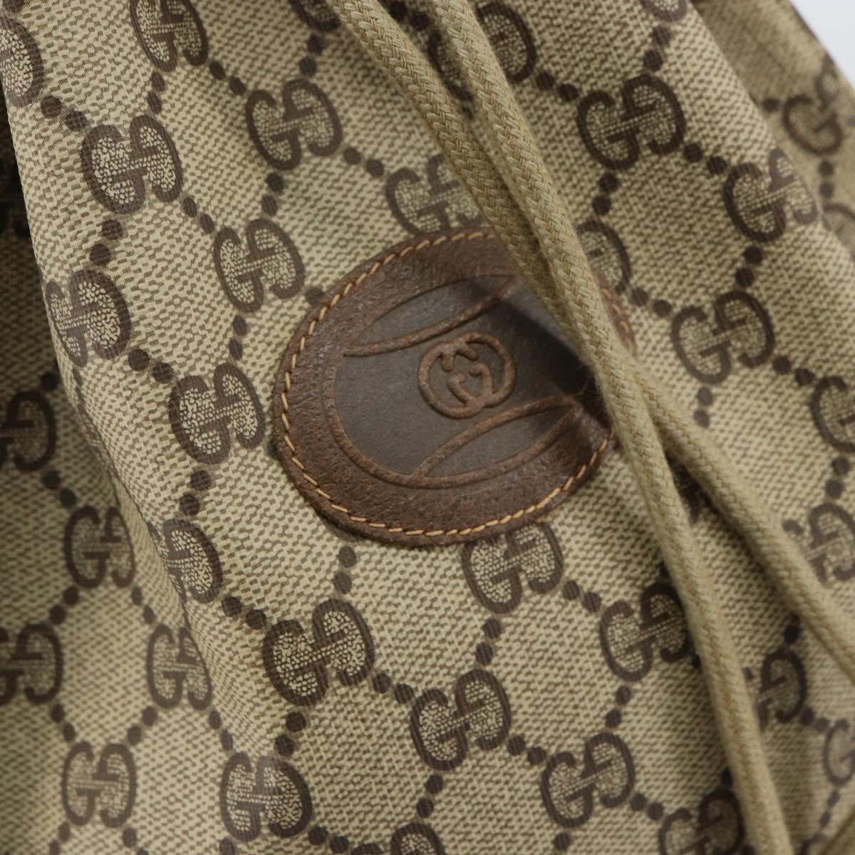 GUCCI GG Supreme Purse Hand Bag PVC Leather Beige Gold 97 19 303 Auth 154425