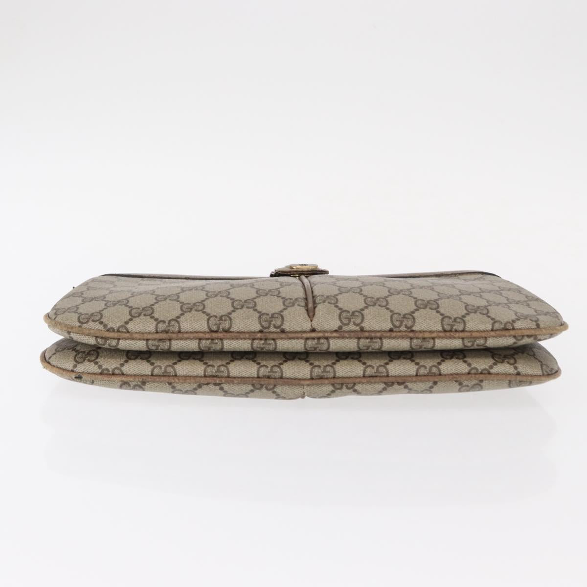 GUCCI GG Supreme Web Sherry Line Bag PVC Beige Gold 904 02 043 Auth 154427