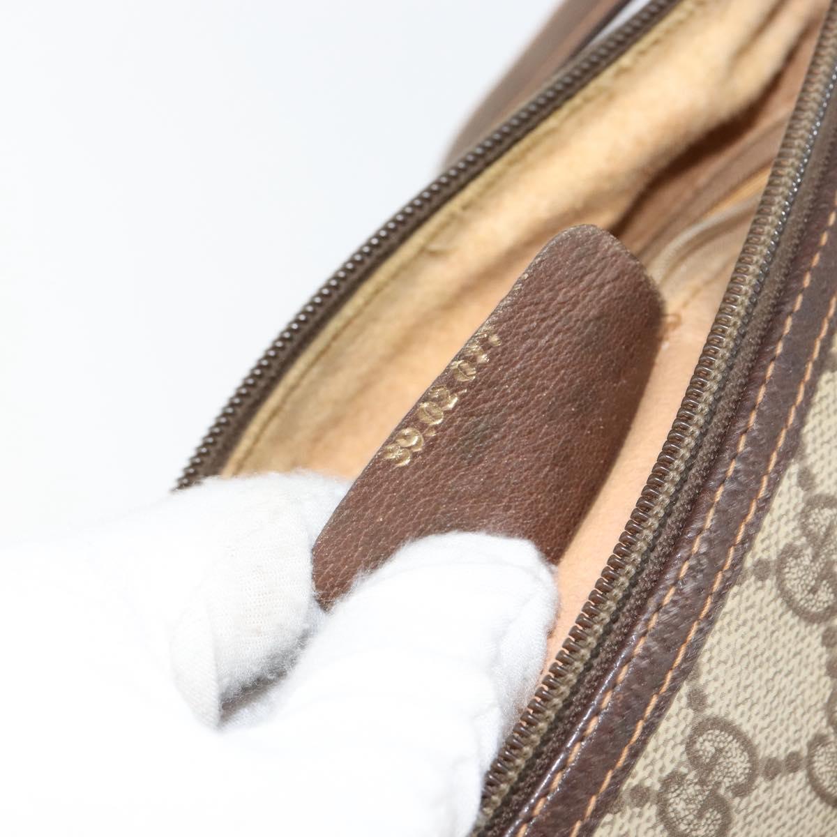 GUCCI GG Supreme Web Sherry Line Bag PVC Beige Gold 89 02 077 Auth 154428