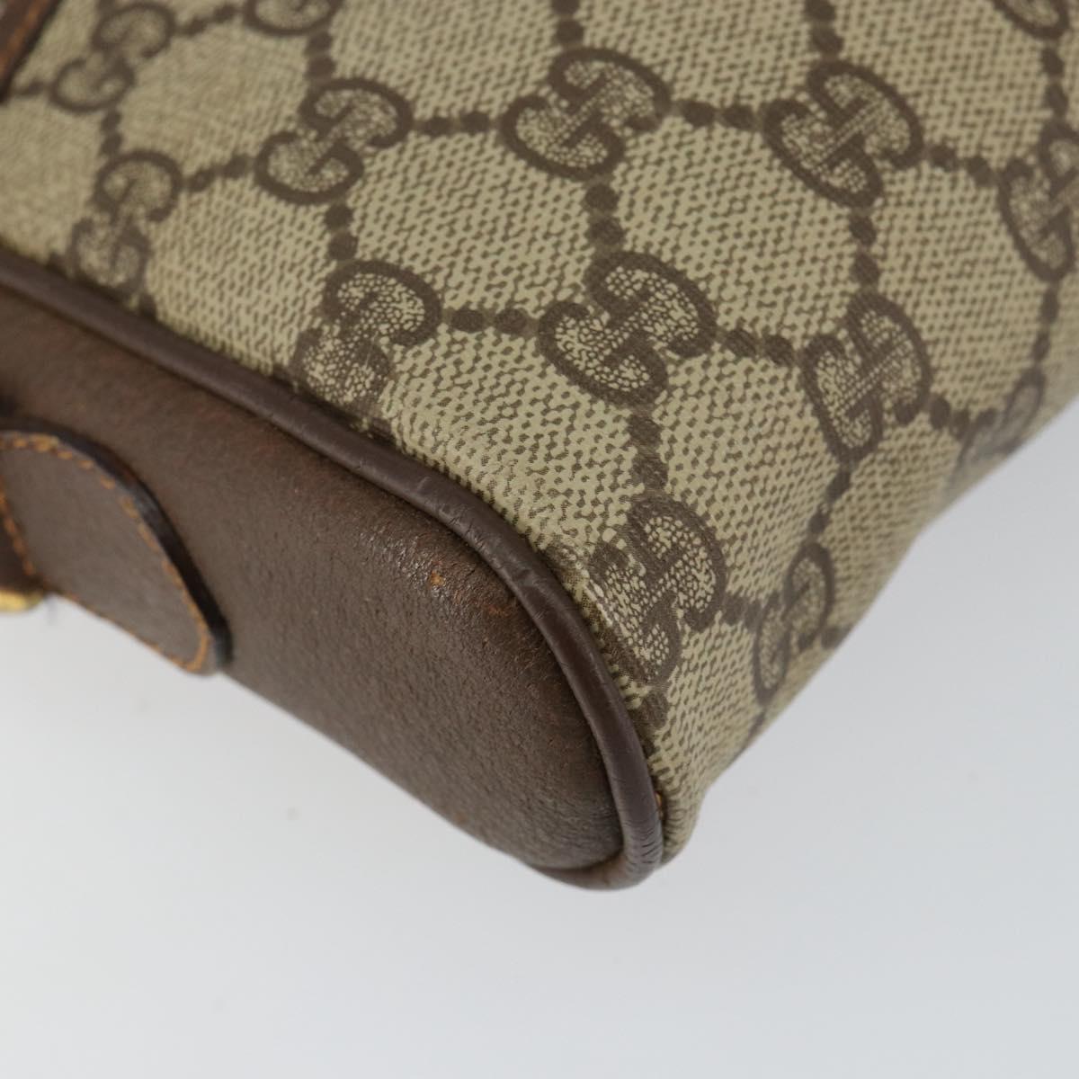 GUCCI GG Supreme Web Sherry Line Shoulder Bag PVC Beige 156 02 089 Auth 154429