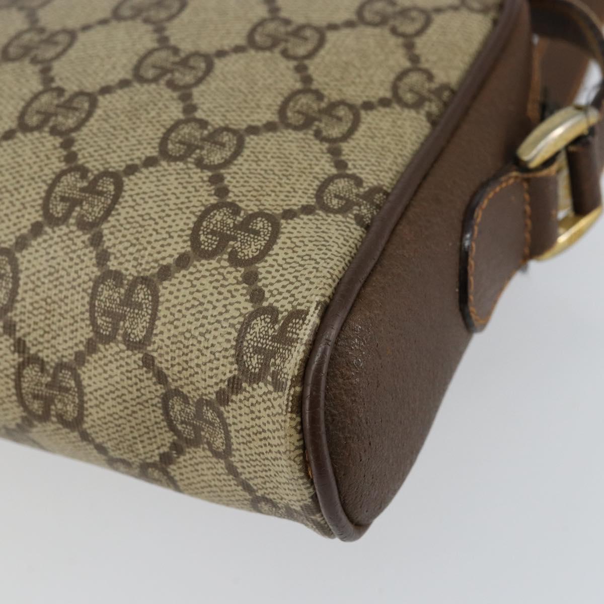 GUCCI GG Supreme Web Sherry Line Shoulder Bag PVC Beige 156 02 089 Auth 154429