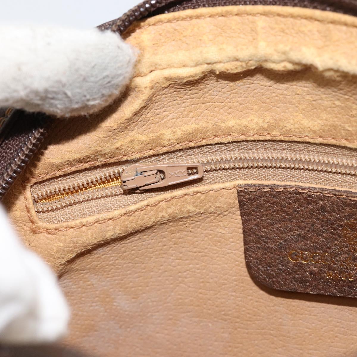 GUCCI GG Supreme Web Sherry Line Shoulder Bag PVC Beige 156 02 089 Auth 154429