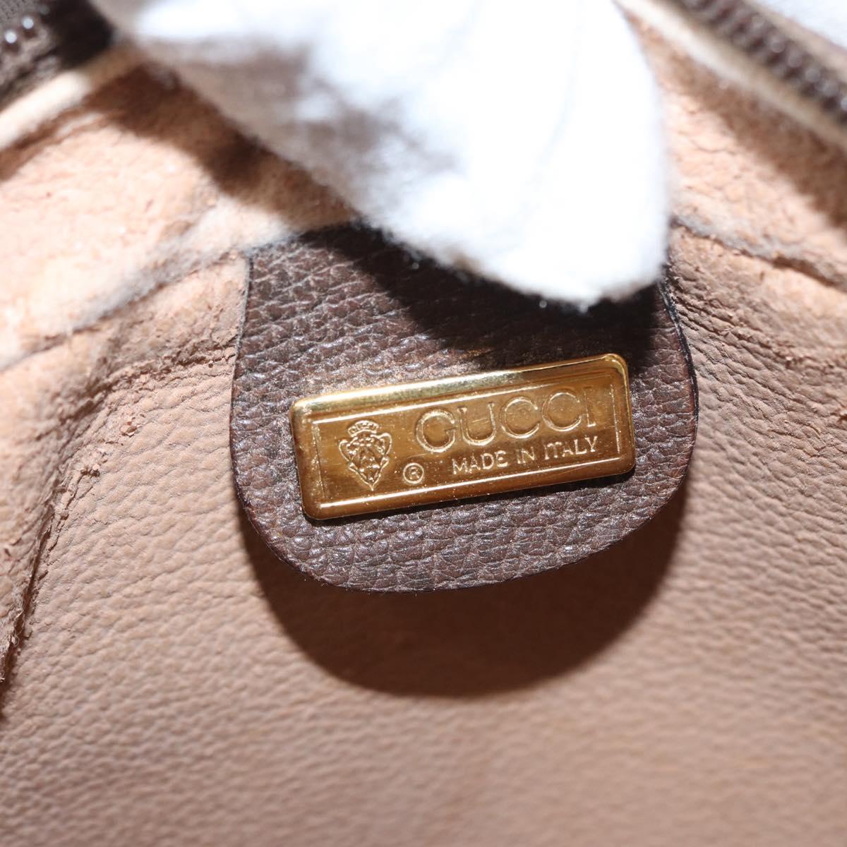 GUCCI GG Supreme Clutch Bag PVC Leather Beige Gold Auth 154432