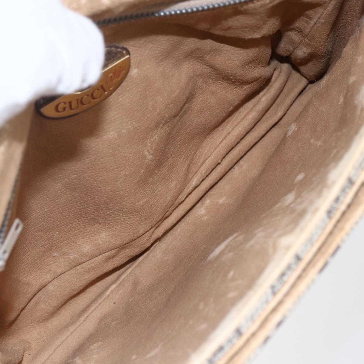 GUCCI GG Plus Supreme Shoulder Bag PVC Beige Gold Auth 154434