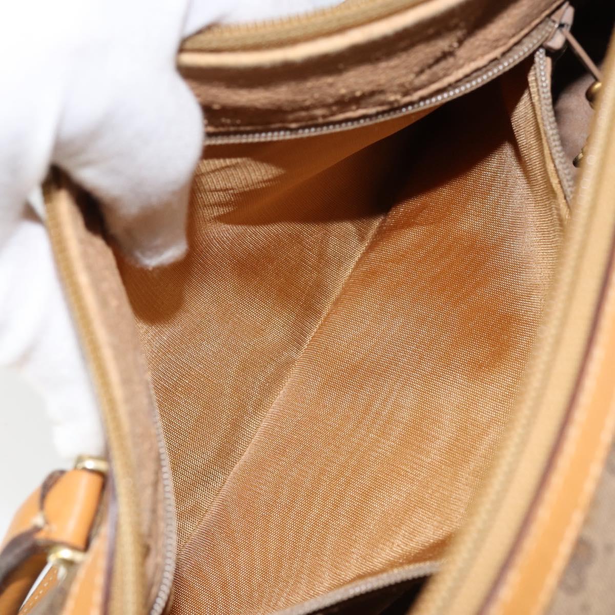 GUCCI Micro GG Supreme Hand Bag PVC Beige Gold 000 58 0040 Auth 154435