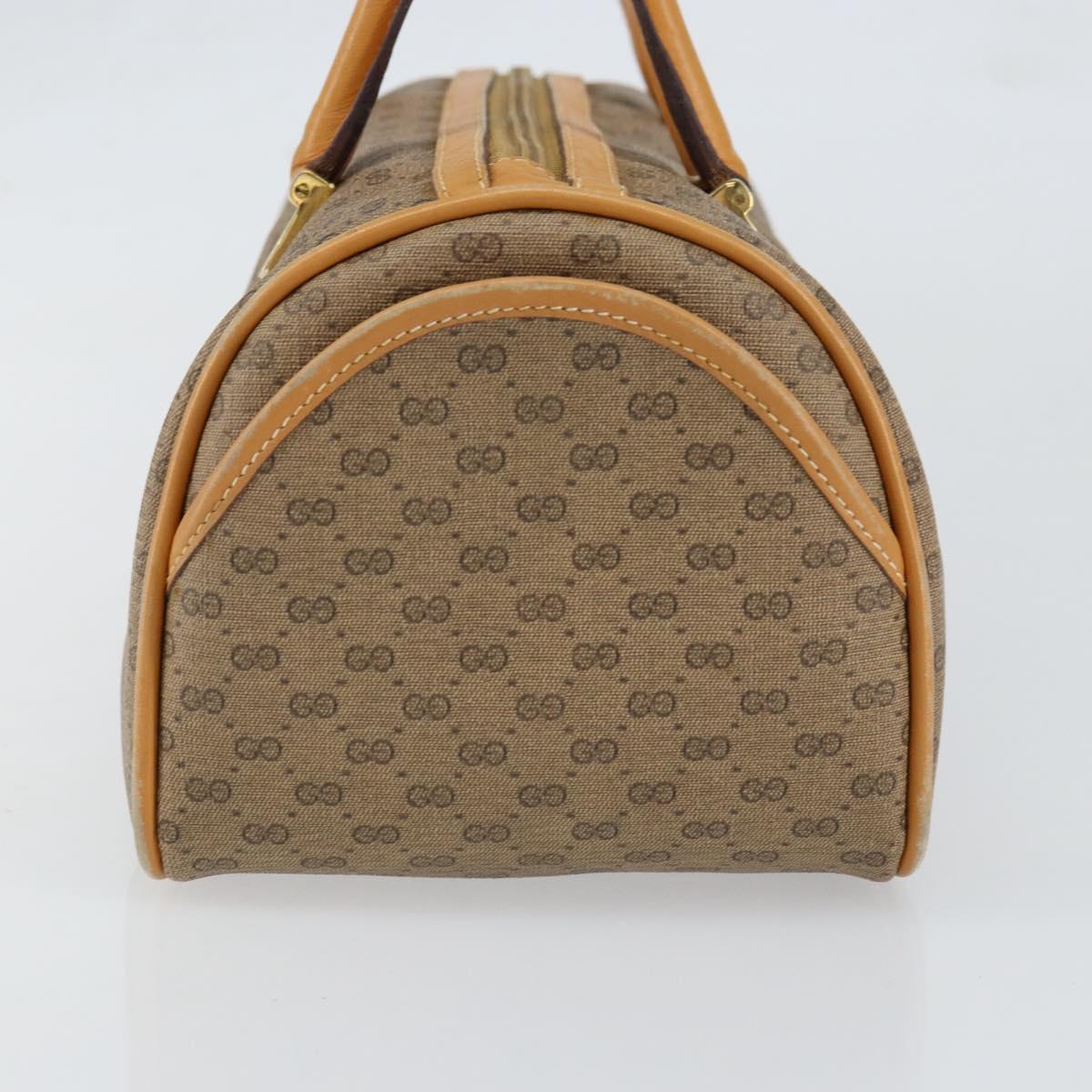GUCCI Micro GG Supreme Hand Bag PVC Beige Gold 000 58 0040 Auth 154435