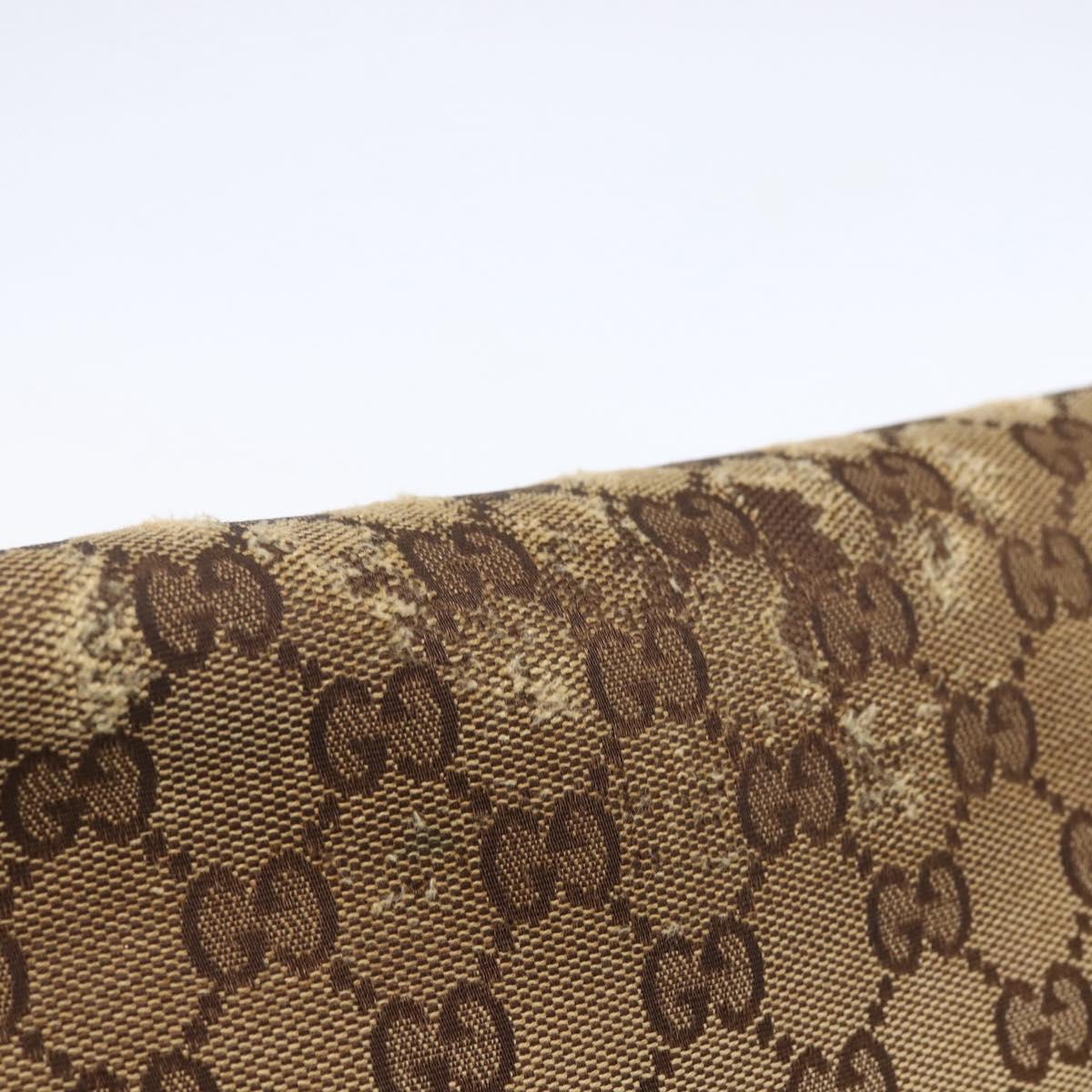 GUCCI GG Canvas Shoulder Bag Beige Silver 146236 Auth 154436