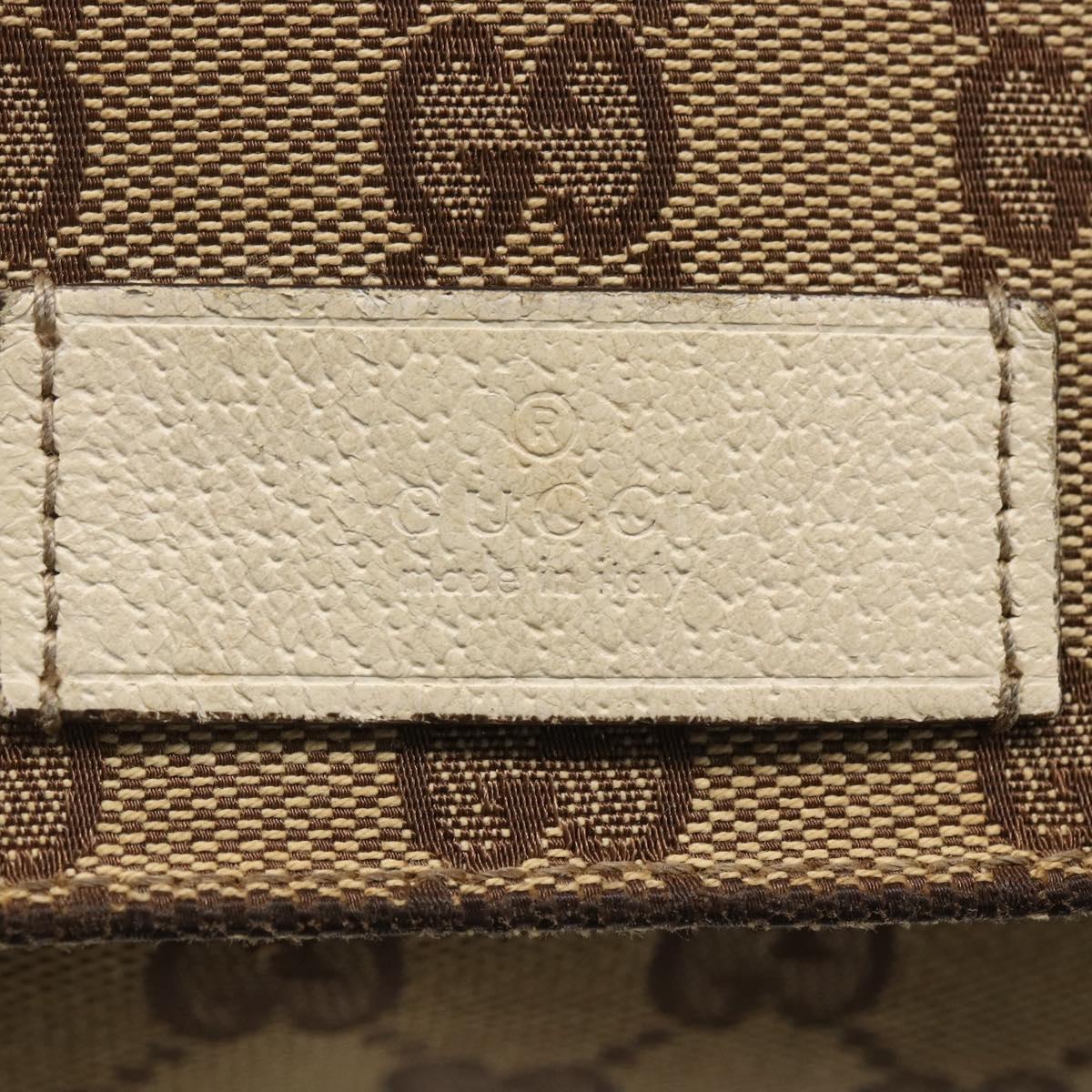 GUCCI GG Canvas Shoulder Bag Beige Silver 146236 Auth 154436