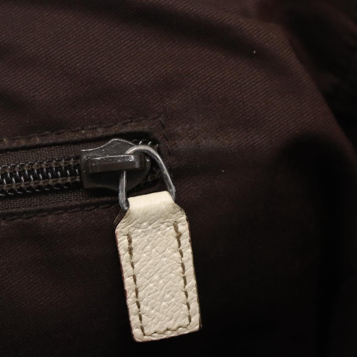 GUCCI GG Canvas Shoulder Bag Beige Silver 146236 Auth 154436