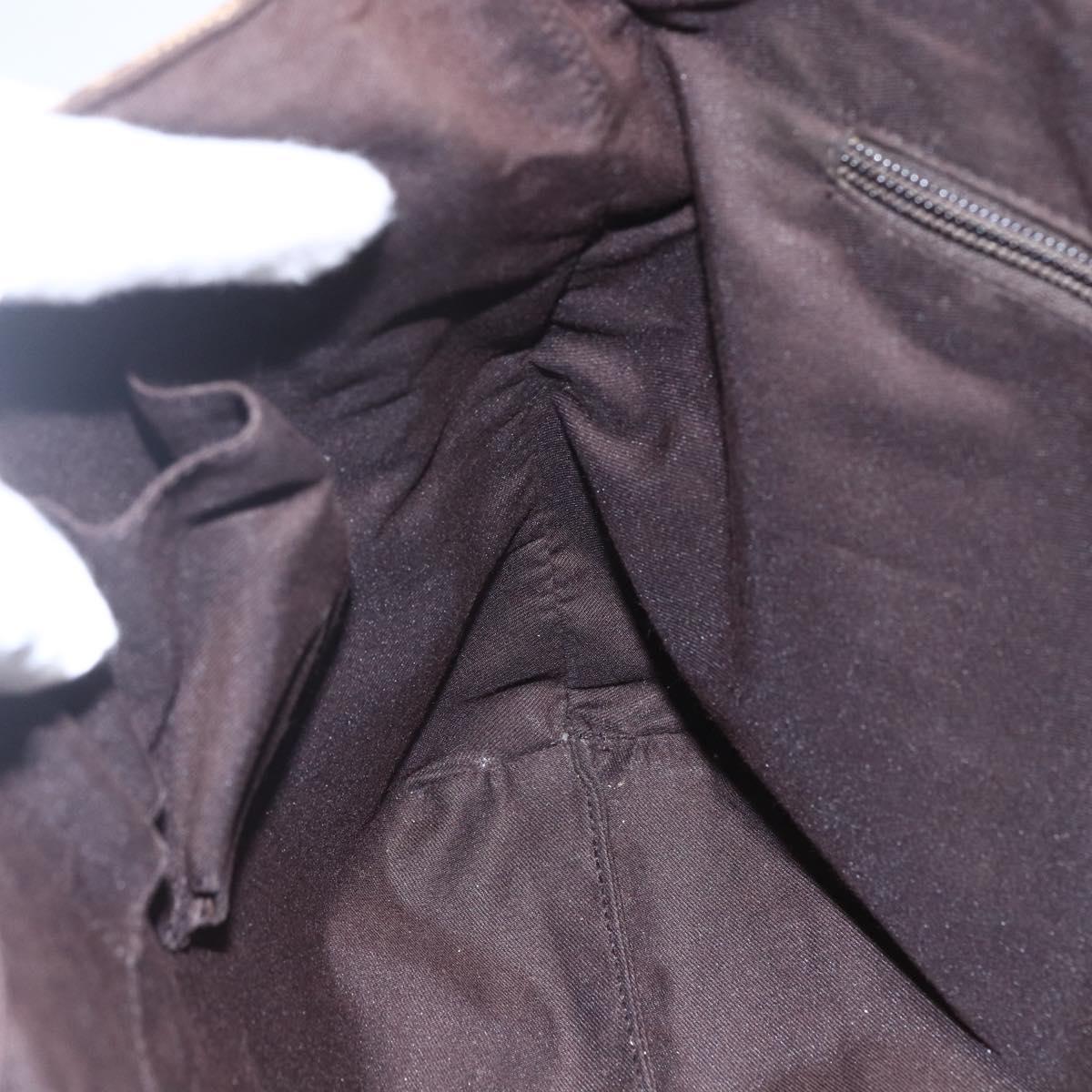 GUCCI GG Canvas Shoulder Bag Beige Silver 146236 Auth 154436