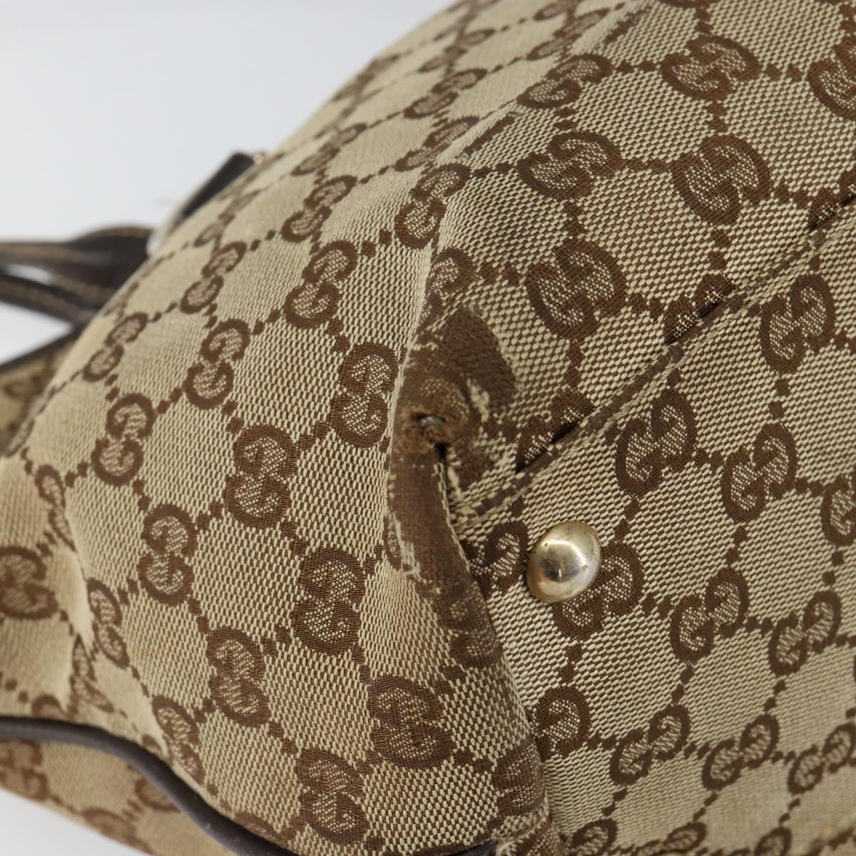 GUCCI GG Canvas Tote Bag Beige Gold 169946 Auth 154437