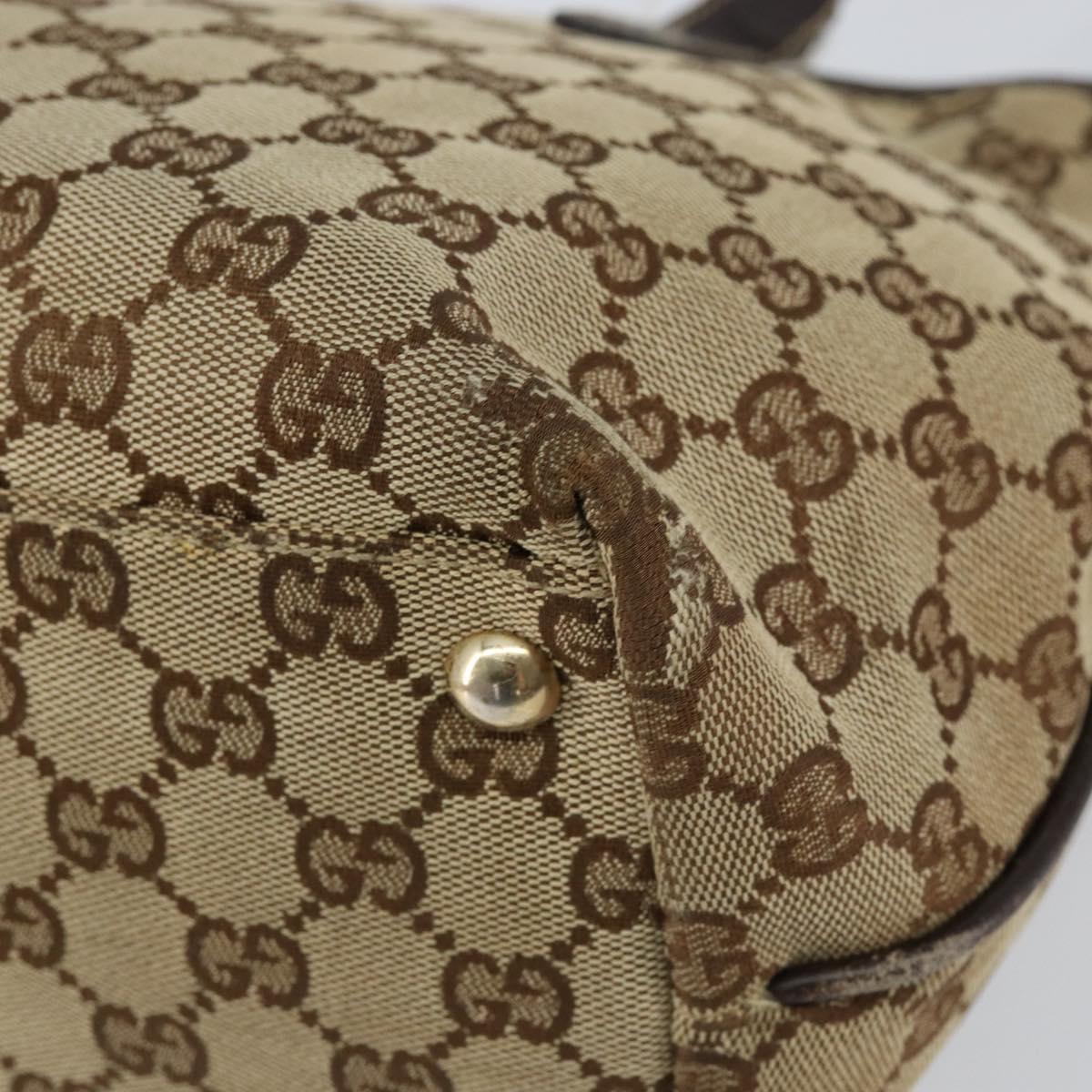 GUCCI GG Canvas Tote Bag Beige Gold 169946 Auth 154437