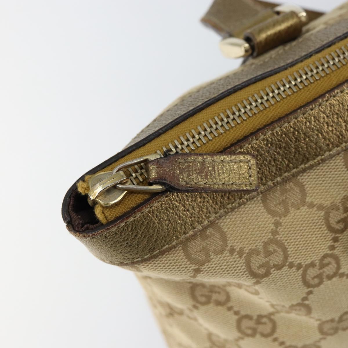 GUCCI GG Canvas Tote Bag Beige Gold 141470 Auth 154438