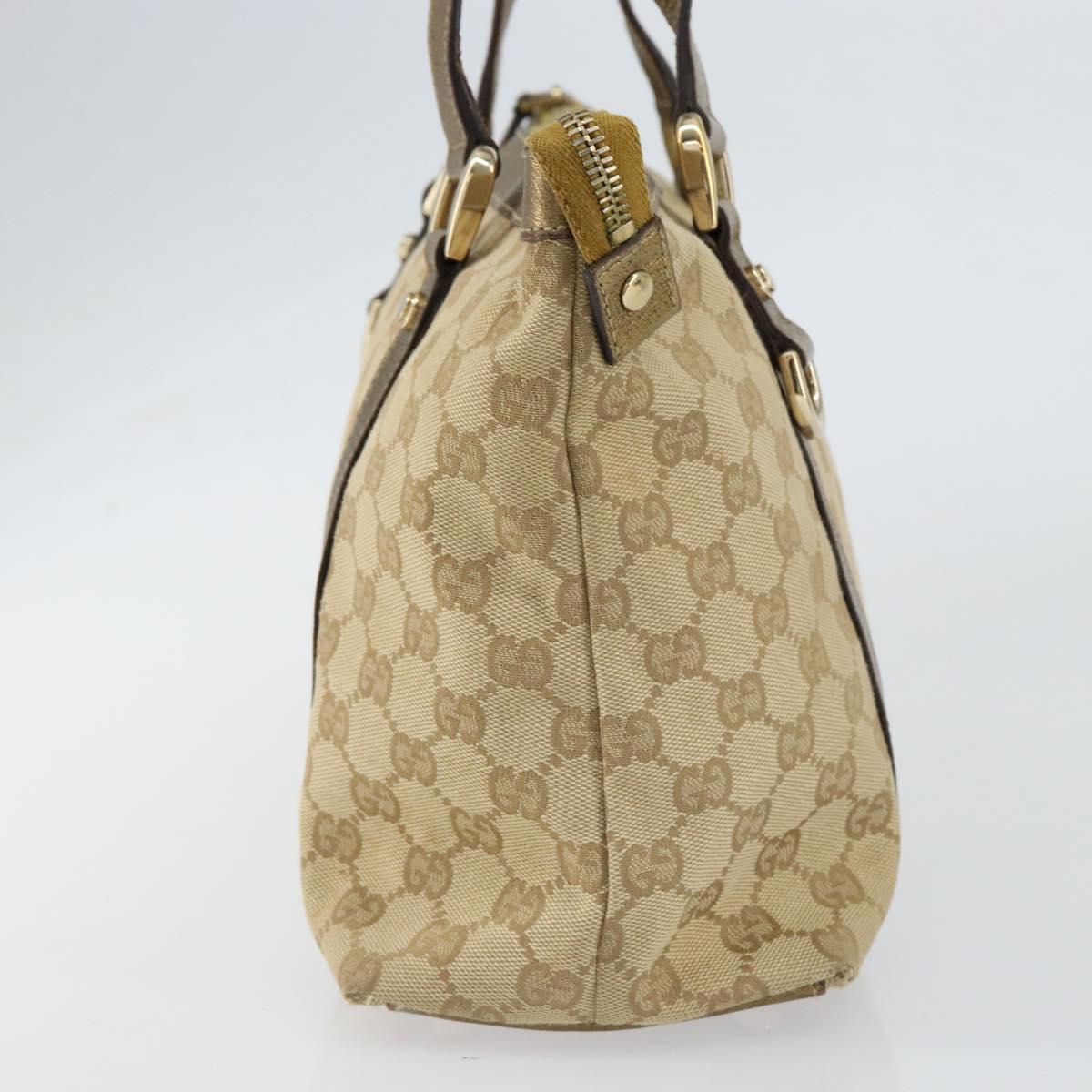 GUCCI GG Canvas Tote Bag Beige Gold 141470 Auth 154438