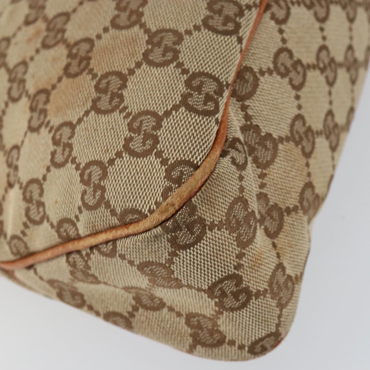 GUCCI GG Canvas Tote Bag Beige Silver 121023 Auth 154440