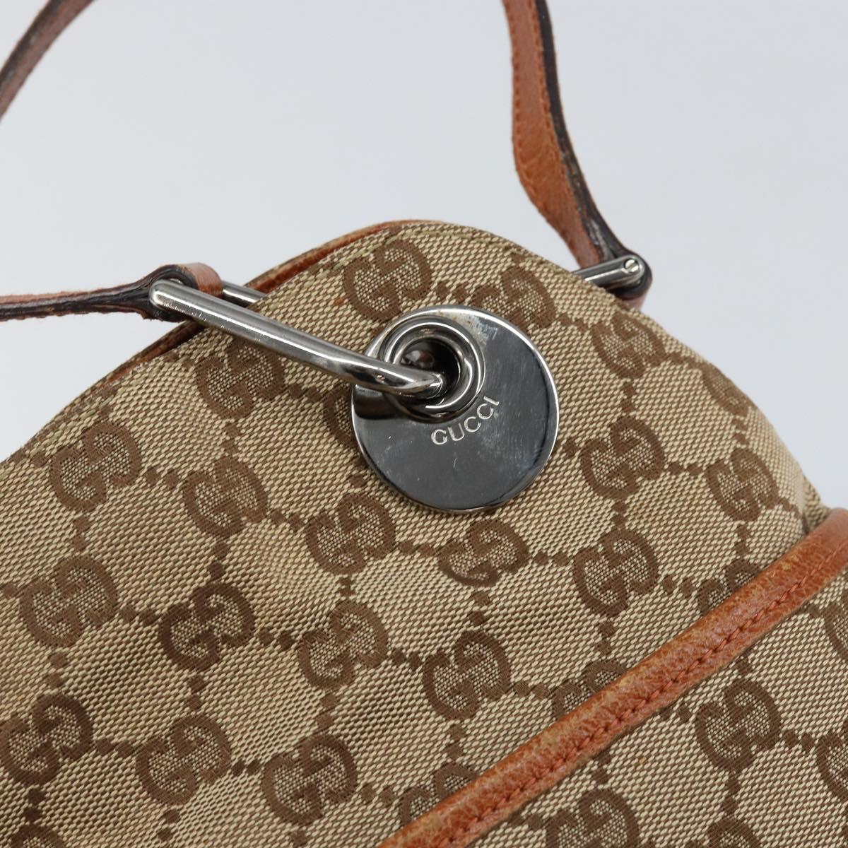 GUCCI GG Canvas Tote Bag Beige Silver 121023 Auth 154440