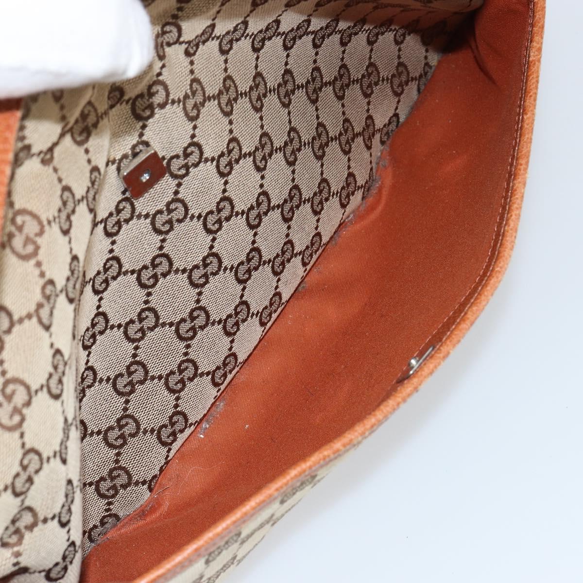 GUCCI GG Canvas Tote Bag Beige Silver 121023 Auth 154440