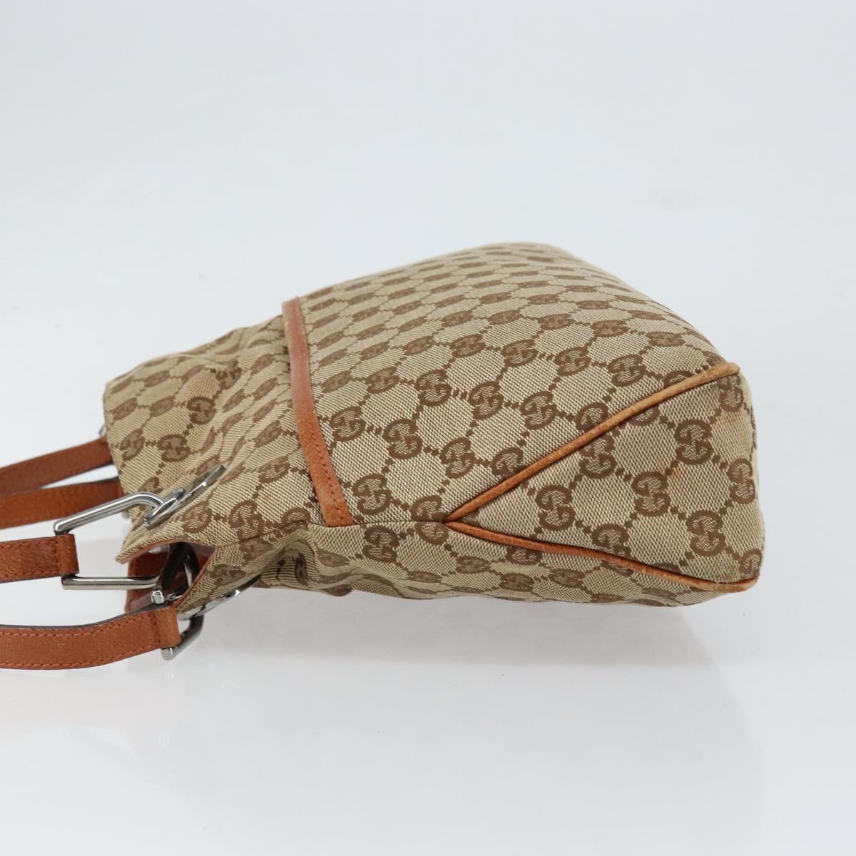 GUCCI GG Canvas Tote Bag Beige Silver 121023 Auth 154440