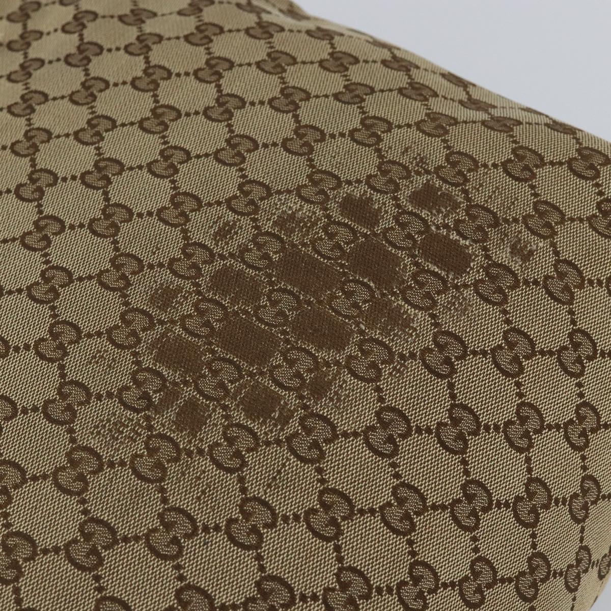 GUCCI GG Canvas Web Sherry Line Shoulder Bag Beige Silver 189751 Auth 154441