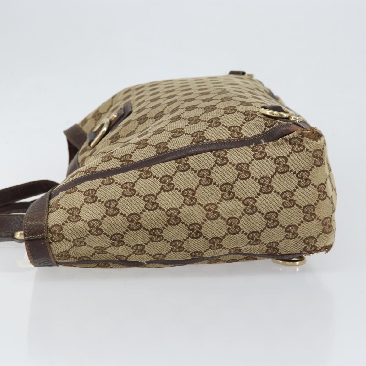 GUCCI GG Canvas Tote Bag Beige Gold 141472 Auth 154442