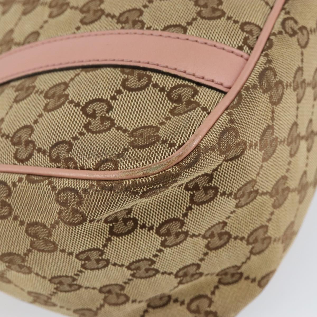 GUCCI GG Canvas Hand Bag Beige Gold 232963 Auth 154443
