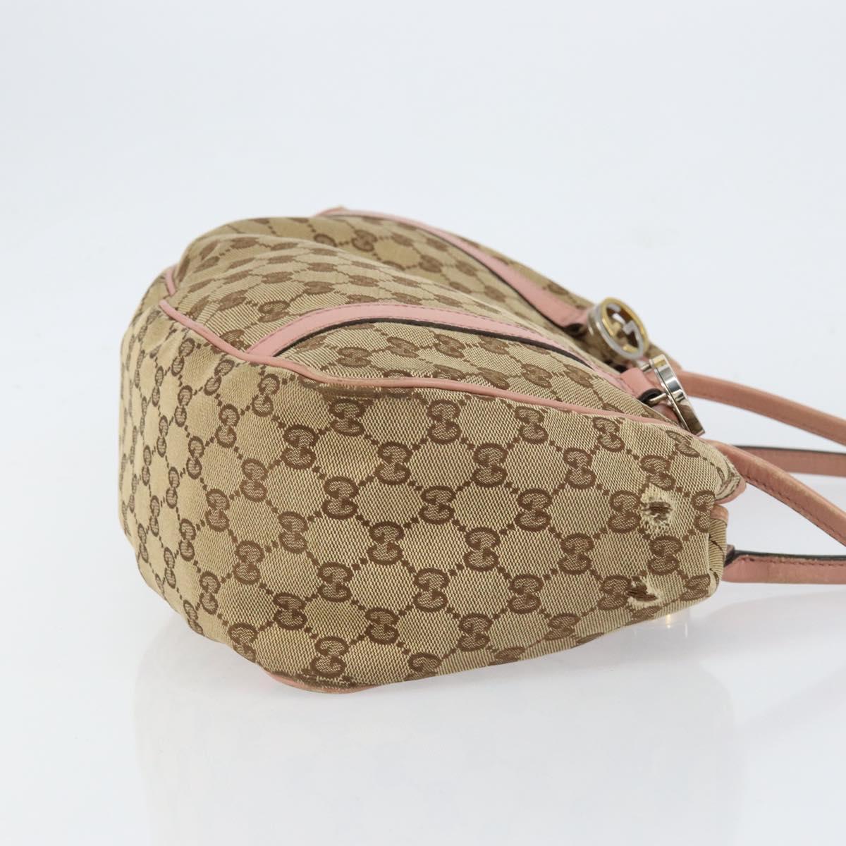 GUCCI GG Canvas Hand Bag Beige Gold 232963 Auth 154443