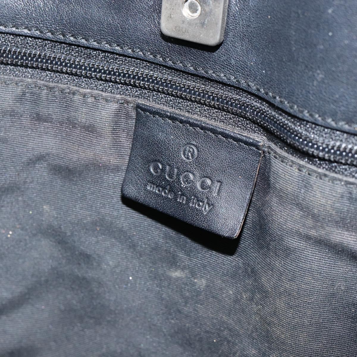 GUCCI GG Canvas Tote Bag Black Silver 36173 1705 Auth 154445