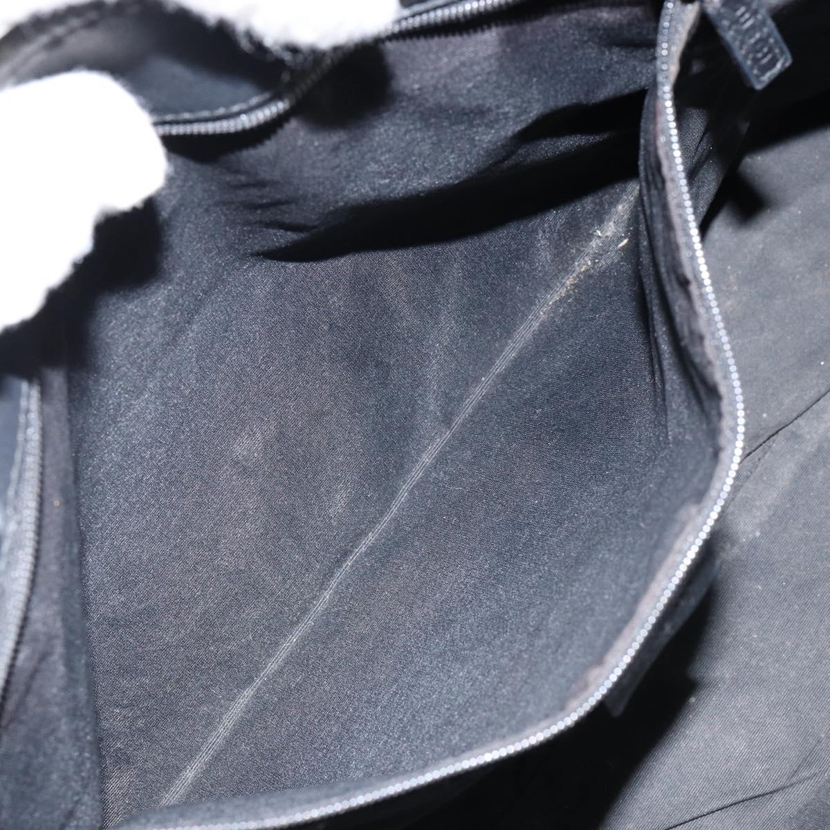 GUCCI GG Canvas Tote Bag Black Silver 36173 1705 Auth 154445