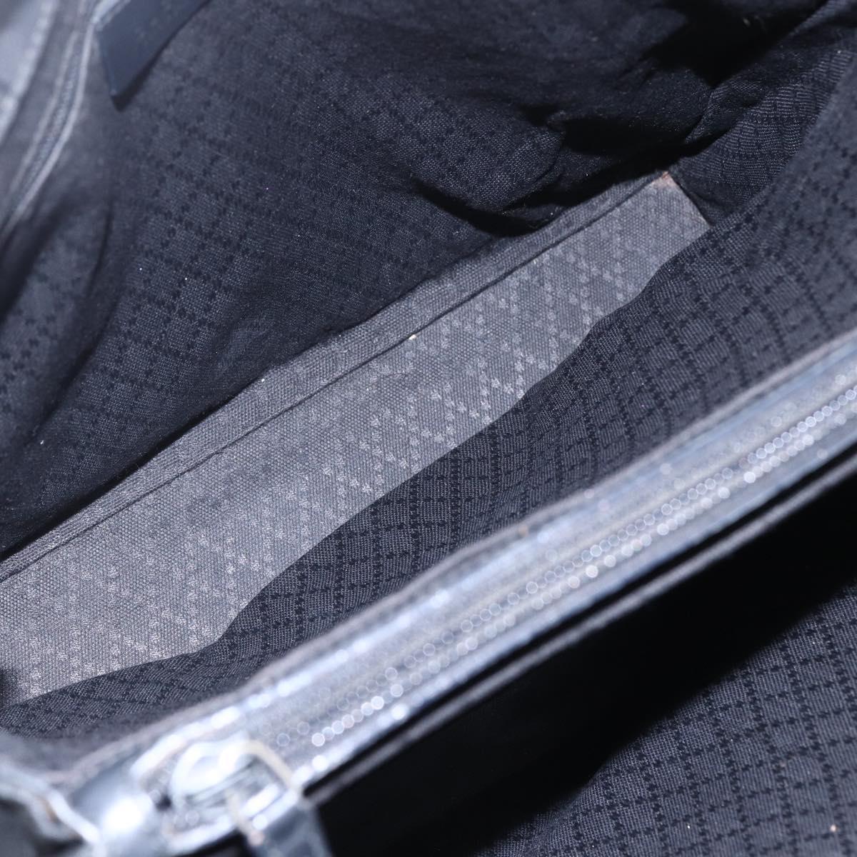 GUCCI Bamboo GG Canvas Hand Bag Black Silver 002 1010 3754 Auth 154446