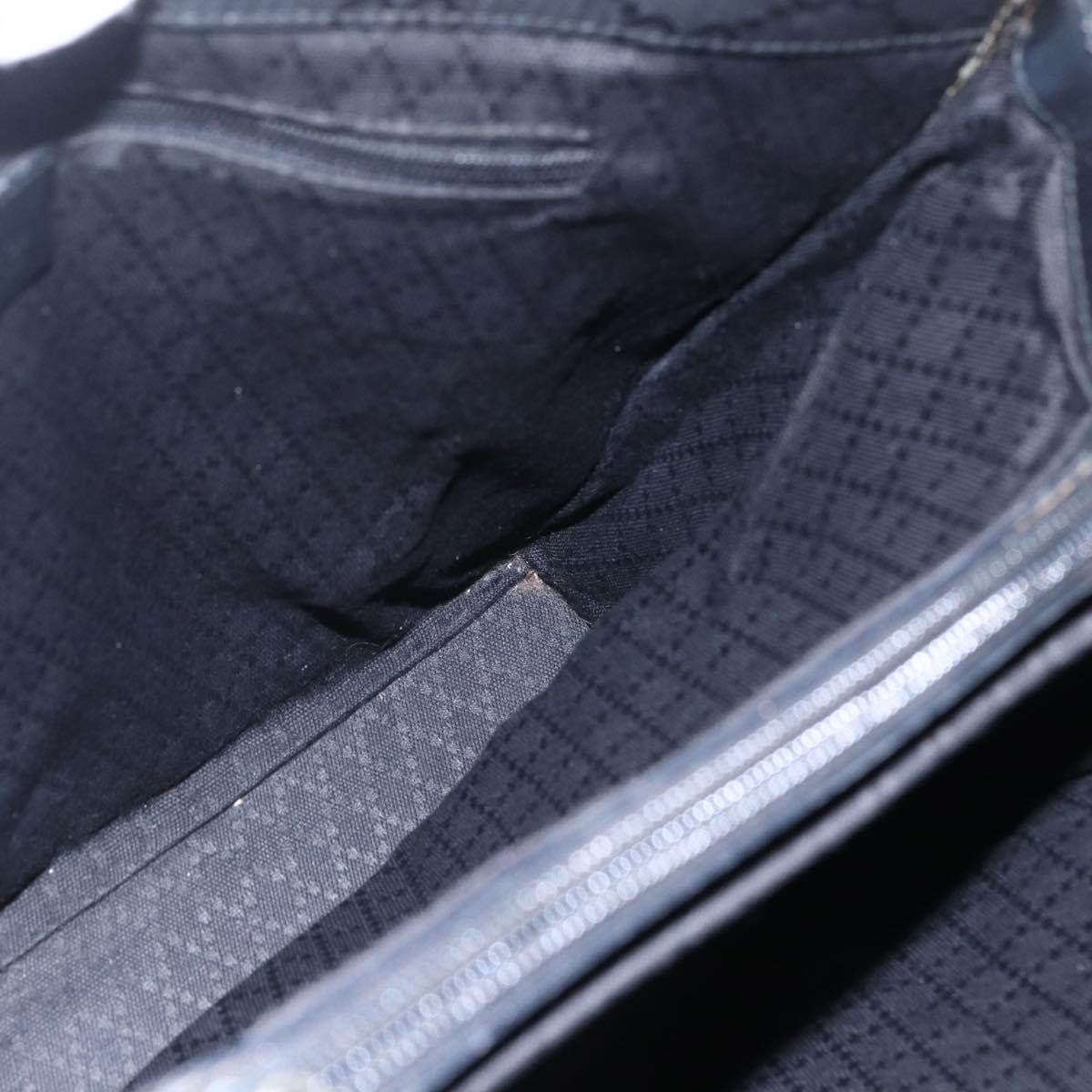 GUCCI Bamboo GG Canvas Hand Bag Black Silver 002 1010 3754 Auth 154446