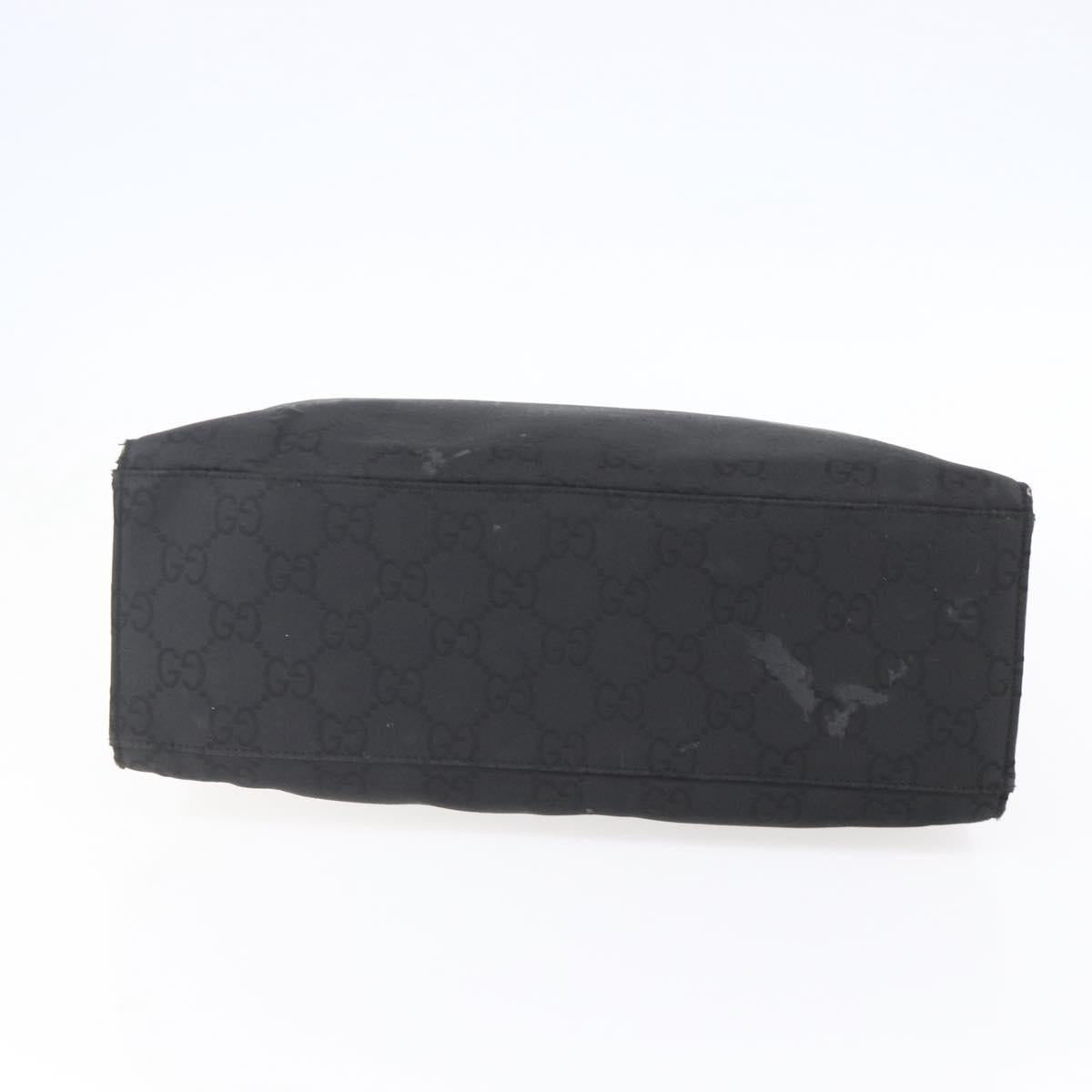 GUCCI Bamboo GG Canvas Hand Bag Black Silver 002 1010 3754 Auth 154446