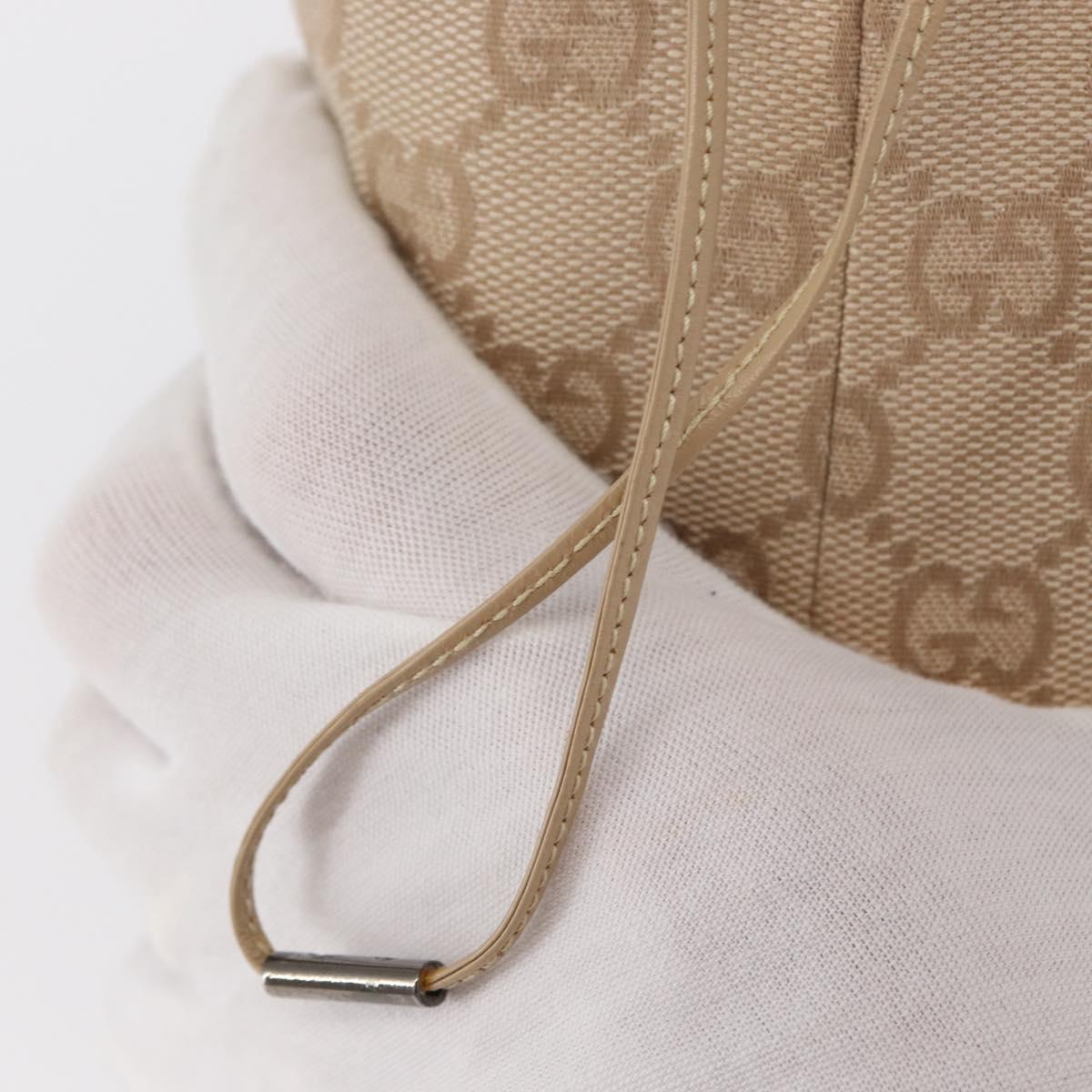 GUCCI GG Canvas Pouch Beige Silver 039 1054 Auth 154448